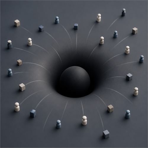 illustration av Svarta hålets effekt