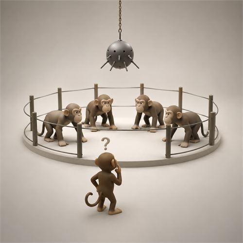 Hình minh họa cho Thí nghiệm năm con khỉ