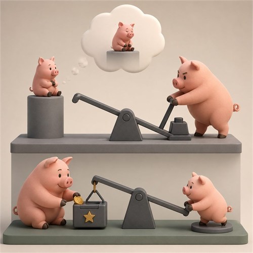Smart Pig Game Theory illustration